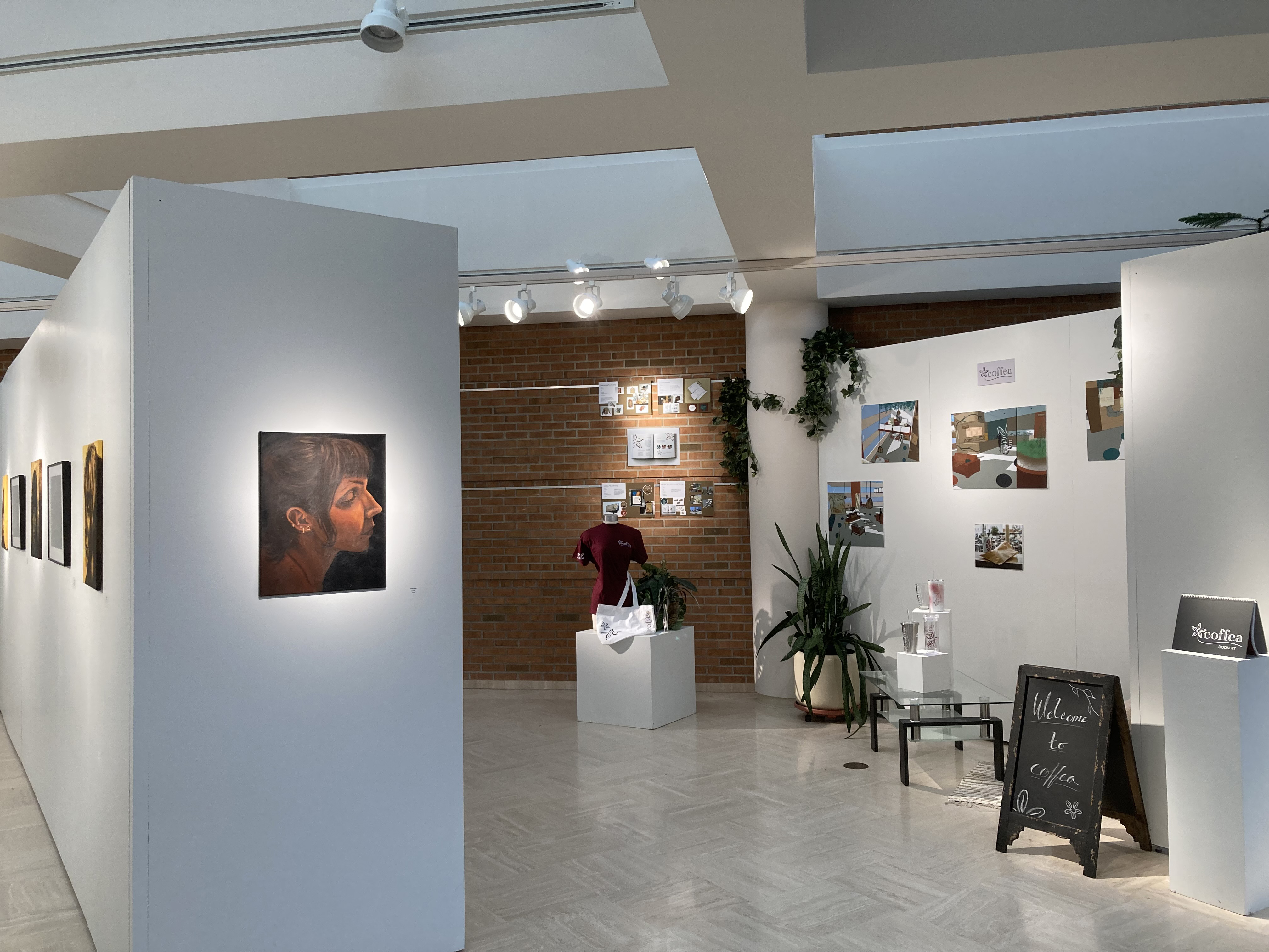 frontal view of back wall cafe installation by Long